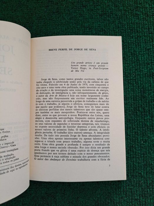 Versos e alguma prosa de Jorge de Sena - Eugénio Lisboa