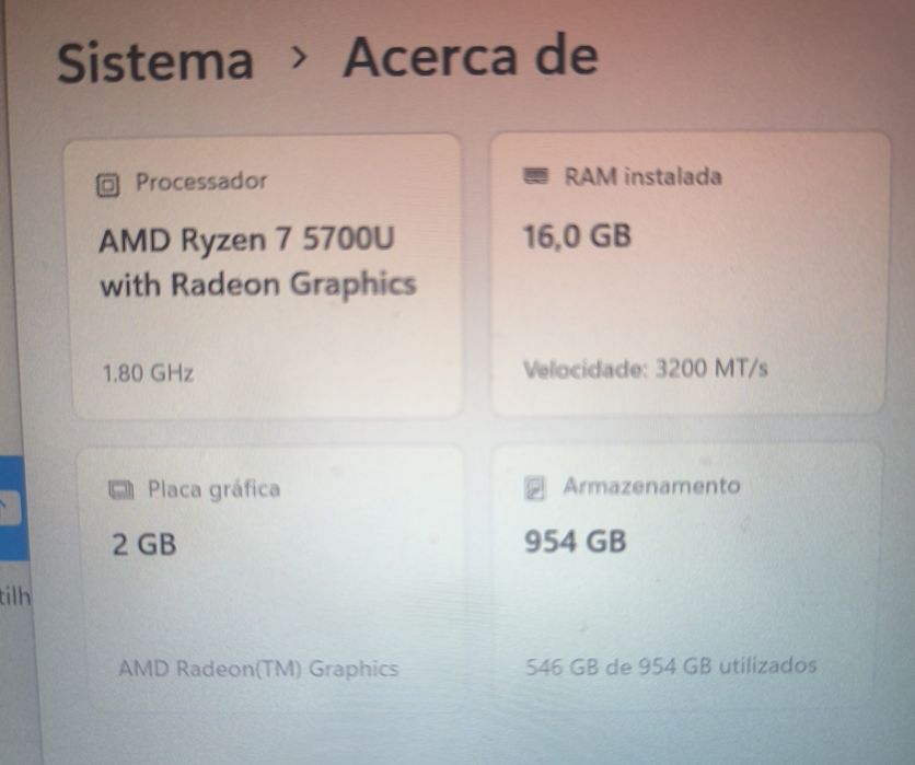 Lenovo IdeaPad 1 15ALC7 | Ryzen 7 5700U | 16GB RAM | Excelente Estado