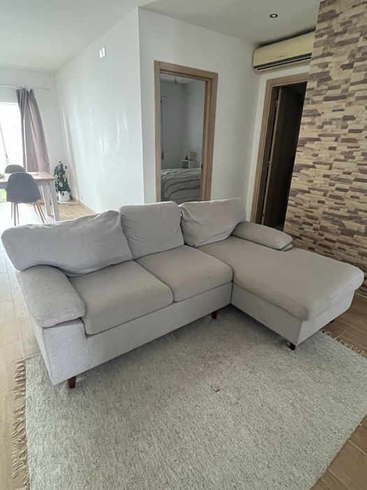 Sofá chaise-longue JYSK cinzento – 3 lugares