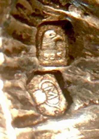 PRATA ÁGUIA 835 - casal de pombos - antigo - 2,7 x 2 cm/s