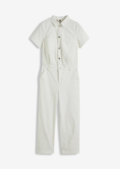 B.P.C kombinezon śmietankowy jeansowy z kołnierzykiem r.40