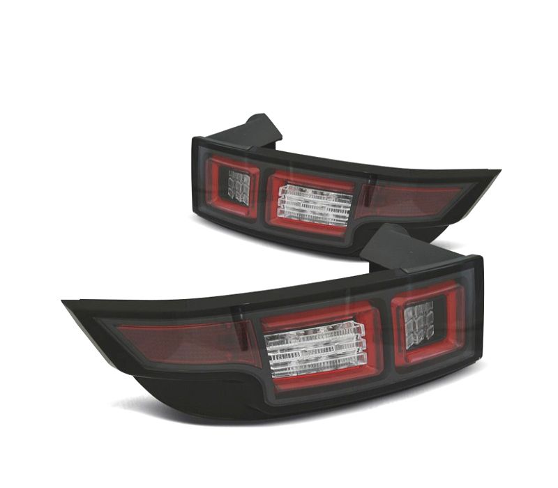 FAROLINS TRASEIROS RANGE ROVER EVOQUE LIGHT BAR FUNDO PRETO FUMADO