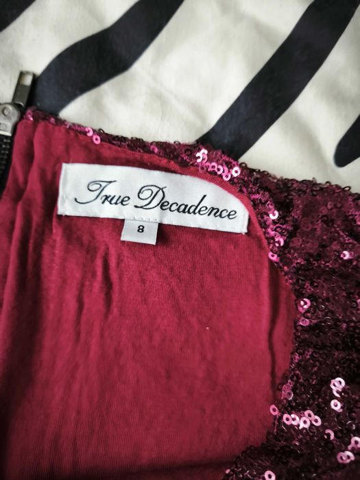 Sukienka-tunika cekiny bordo True Decadence 36