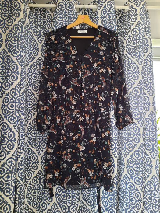 Promod - sukienka kwiaty rajski ptak - M