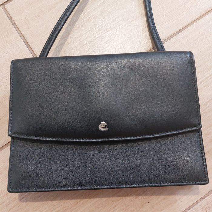 NIEUŻYWANA torebka skórzana czarna z portfelem esquire