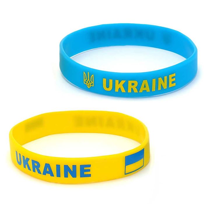 Пара браслетів Ukraine Тризуб Прапор (10 пар/упаковка, 14 грн/1 пара)