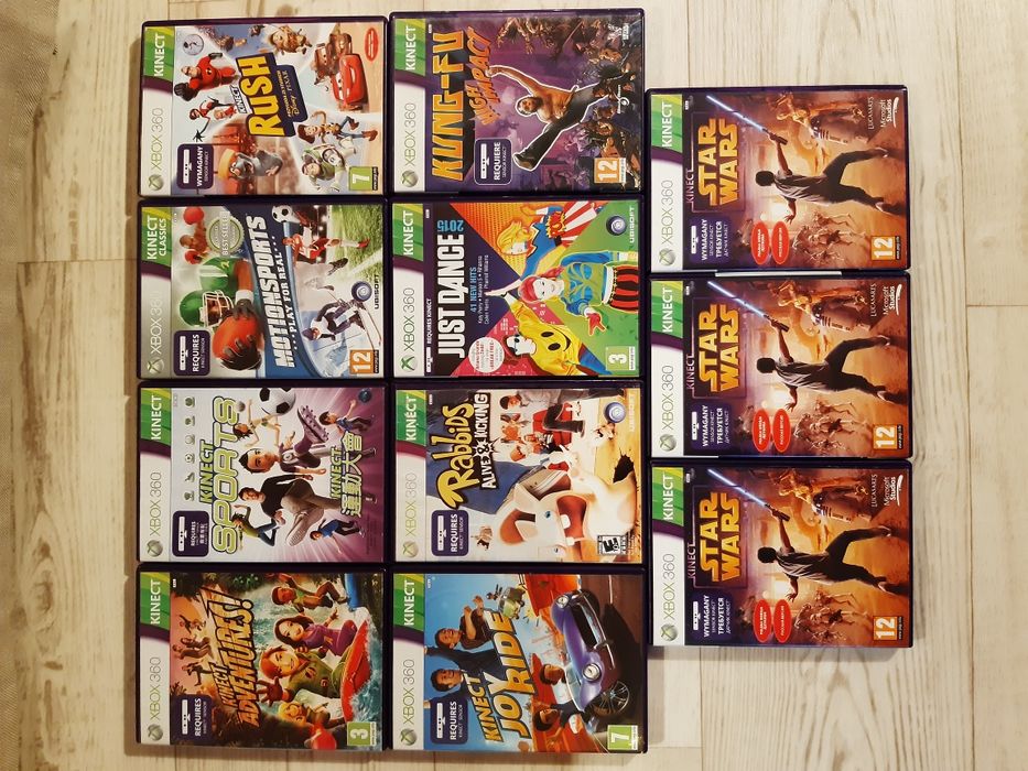 Gry kinect xbox 360 rush zumba rabbids kung fu Star wars just dance