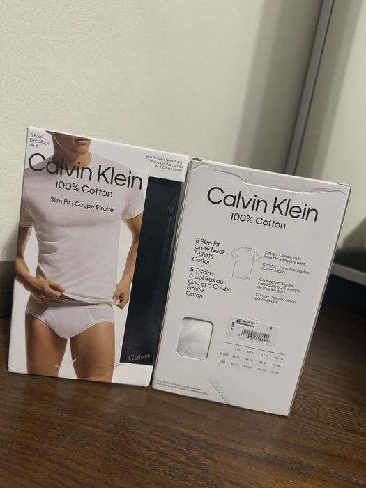 Футболки Calvin Klein Slim Fit, S, набір 5 шт, нові оригінал США білизна