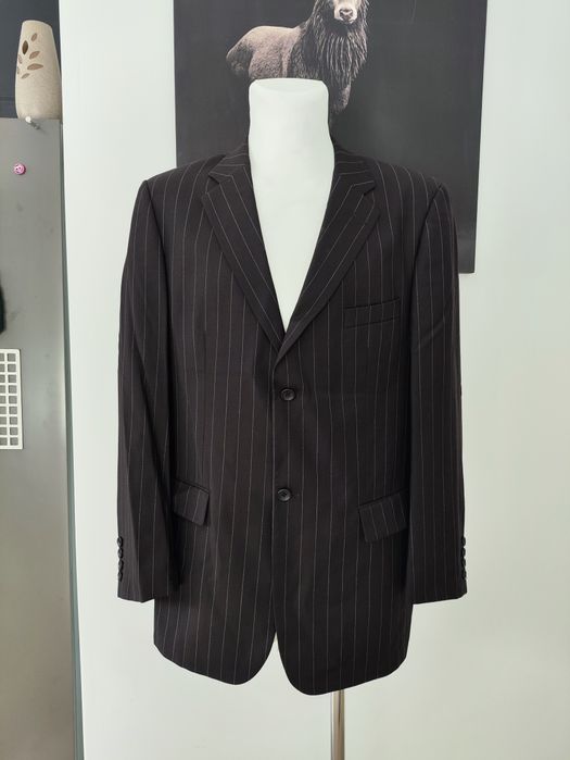 Męska wełniana marynarka marki Bruce Field w paski w rozmiarze 54