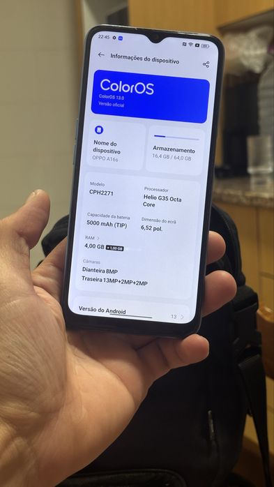 Oppo a16s usado
