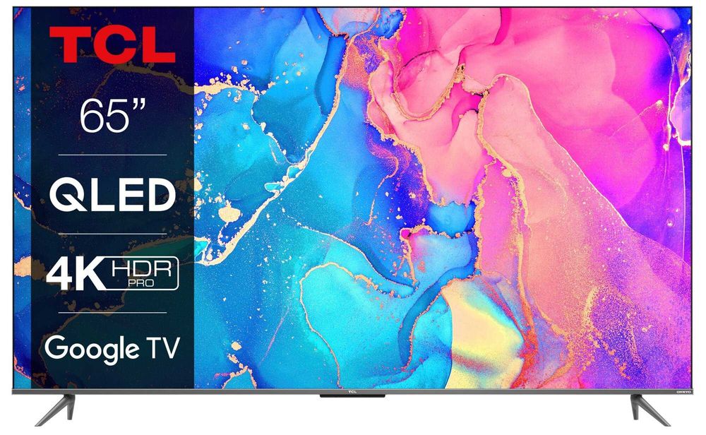 TCL QLED 65" 4K Google TV WiFi HDMI 2.1 DVB-T2 65C635 Telewizor NowyGW