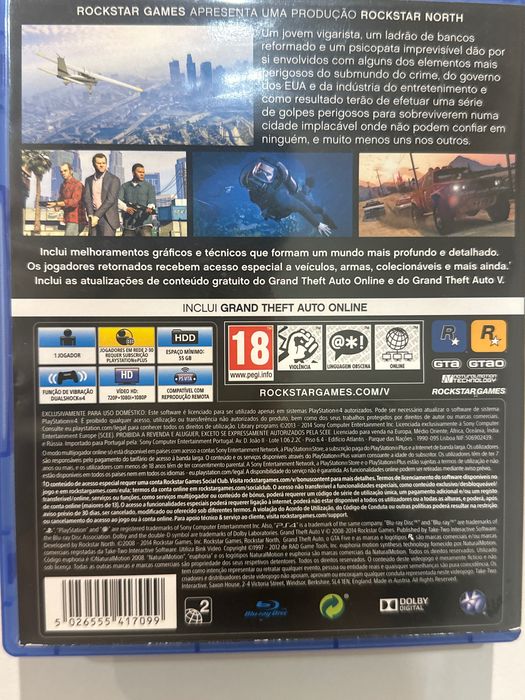 GTA V PS4 – Ótimo estado