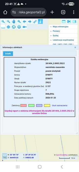 Działka budowlana Dywity na sprzedaż