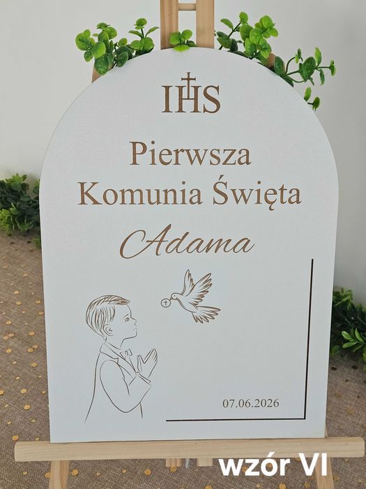 Tablica dekoracyjna na sztalugę Pierwsza Komunia Święta dekoracja