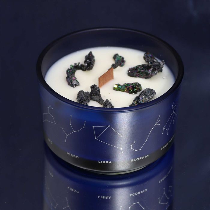 Velas de Cristal do Zodíaco com Pulseiras de Pedras Preciosas