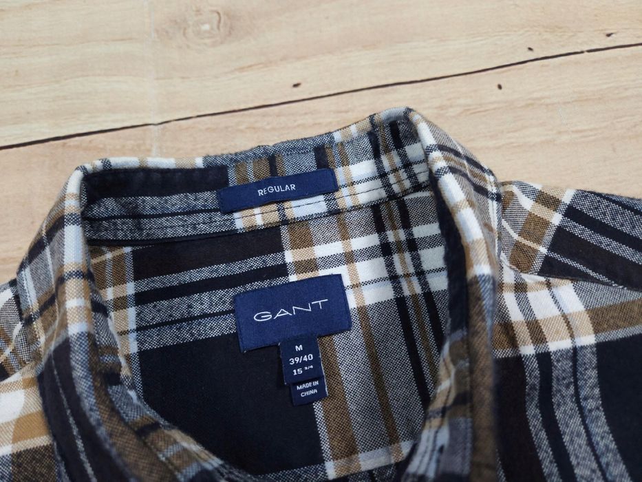 GANT Koszula w Kratkę Męska Regular Fit Logowana r. M