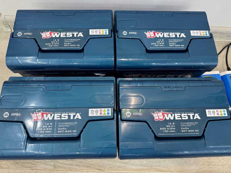 Аккумулятор WESTA 60Ah 12V Ca/Ca 600A, Зарядное устройство Днепр А