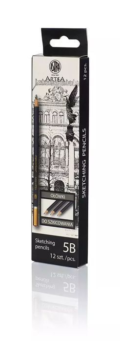 Ołówek do nauki szkicowania 5B, Artea (12 sztuk). Astra
