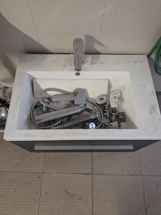 Móvel de casa de banho 75 cm com lavatório e torneira