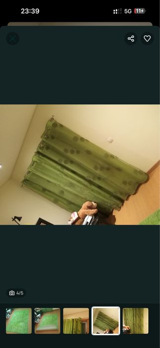 Cortina verde elegante para quarto ou escritório