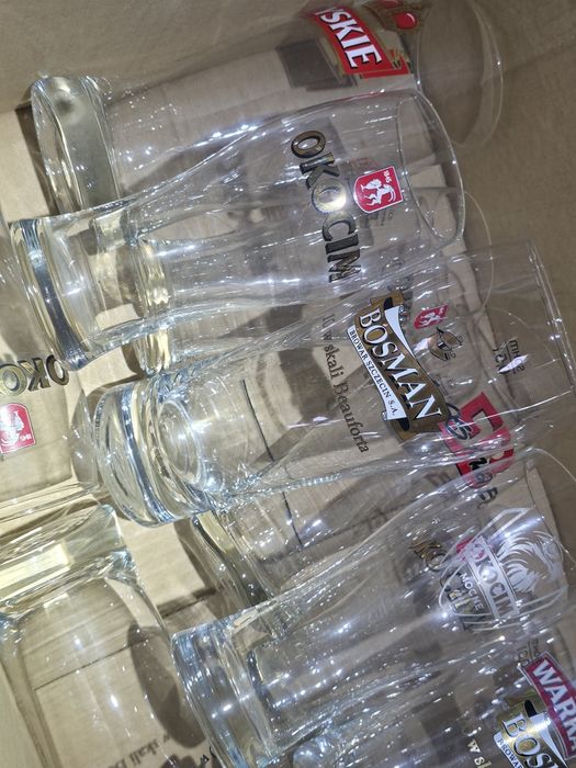 11 sztuk Kufel szklanki do piwa Bosman EB Okocim Warka Tyskie Wrocław