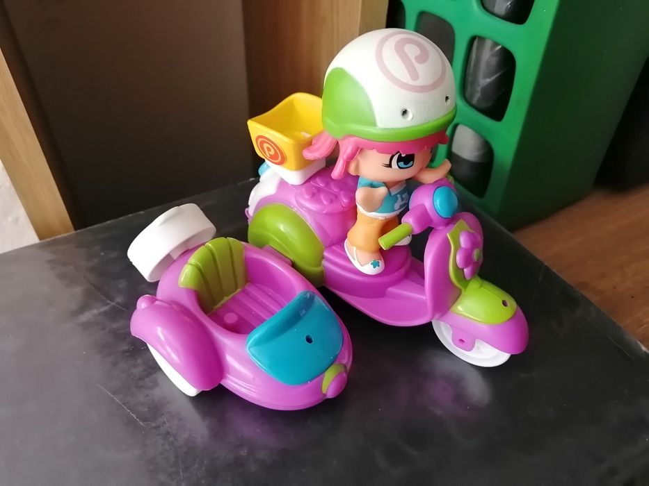 Pinypon Unicornio+fada e Mota com varios pinypon