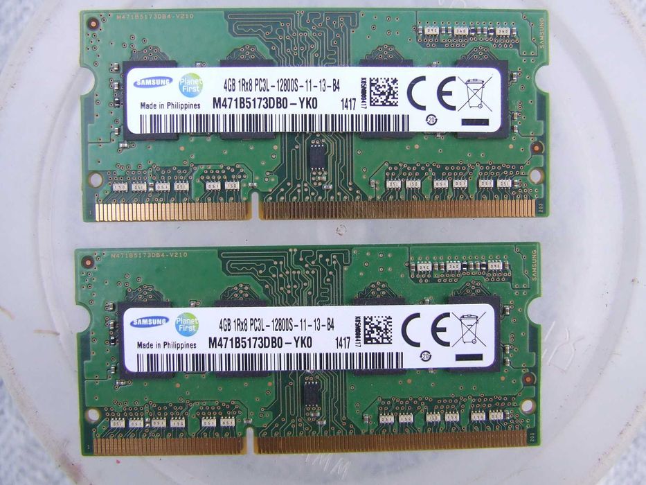 Память на мини ПК Samsung 4GB/DDR3-1600Mgz./рабочая 2шт. двухранговая