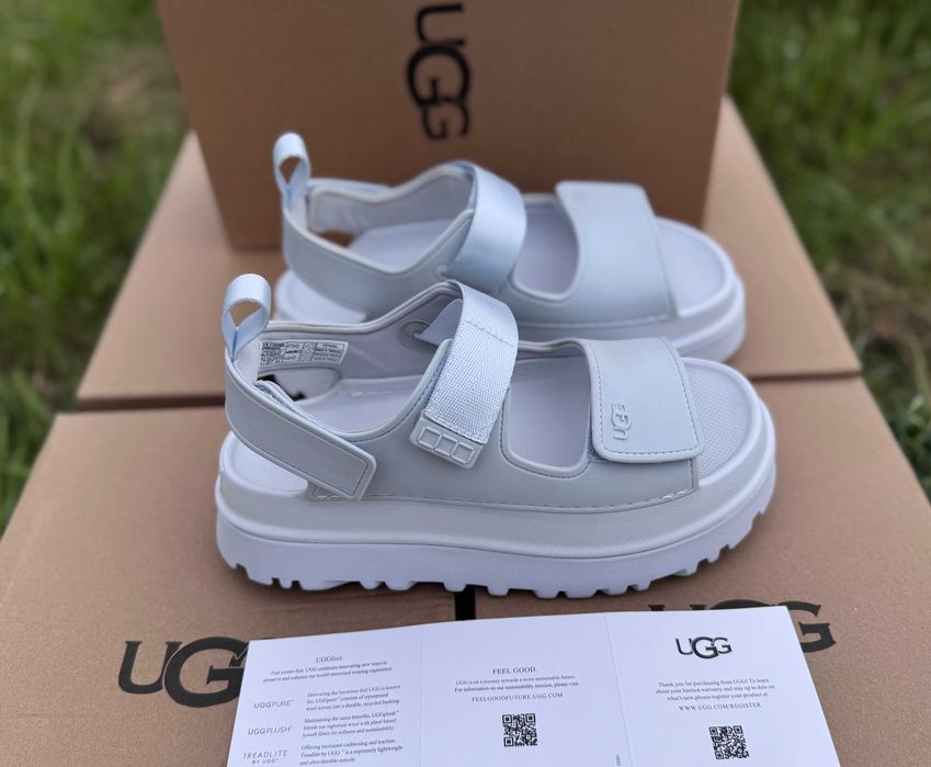 ‼️Ціну Знижено / Останні Пари‼️Оригінал / Босоніжки Ugg Goldenglow Sandals White / Босоножки Угги/ Сандалі Угг/ Уггі
