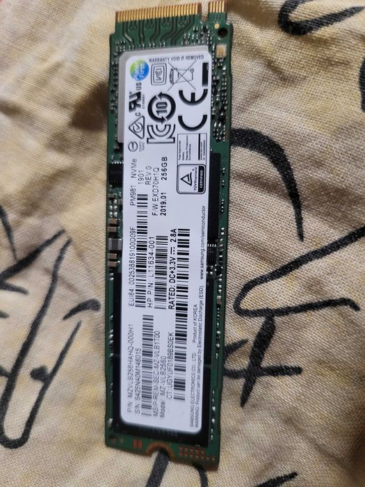 Ssd nvme m.2 256gb samsung