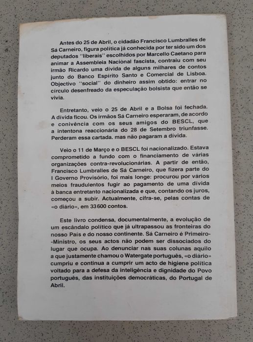 Livro "Watergate - Sá Carneiro"