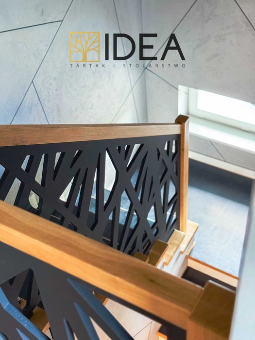 balustrada ażurowa, schody drewniane projekt montaż poręcz barierka