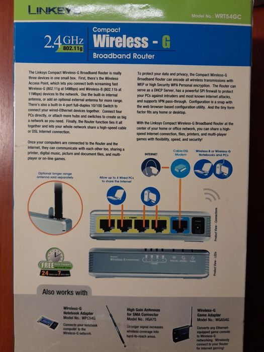 Компактный беспроводной маршрутизатор роутер LinkSys WRT54GC