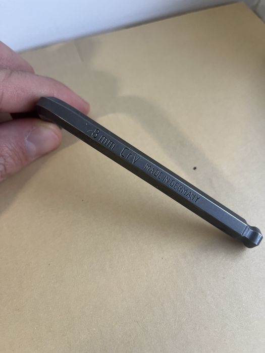Klucz imbusowy 8mm z kulką krótki nowy Niemiecki ampulowy hex