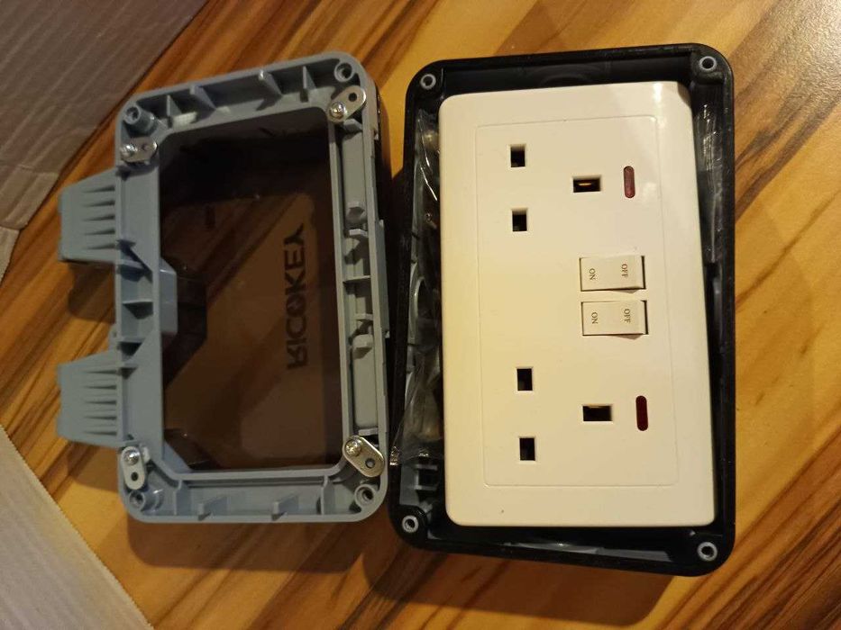 Розетка подвійна захищена IP66 Водонепроникна Зовнішня Атмосферостійка