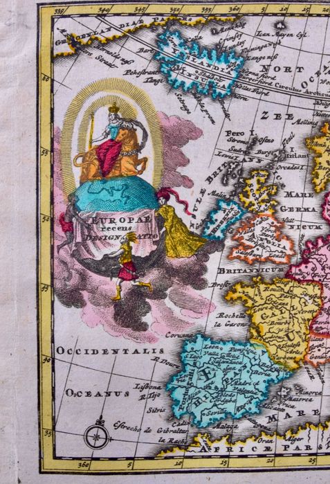 Dwie mapy Europy z Polską od morza do morza 1720r Gdańsk Wzgórze