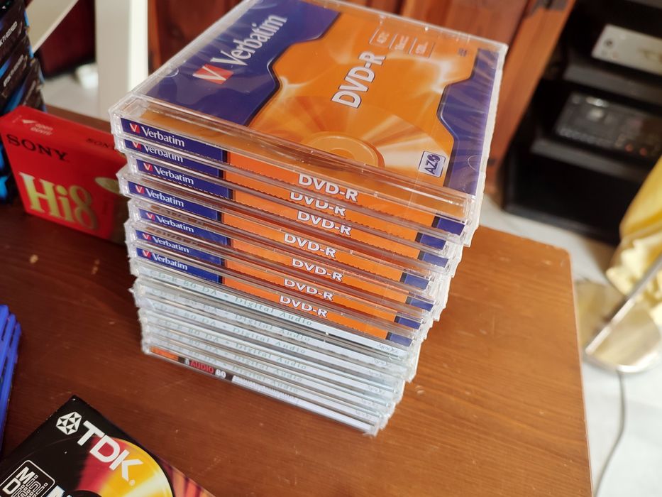 TDK Sony Panasonic Cassettes Video 8, Mini DV e CD-R Tudo Novo!
