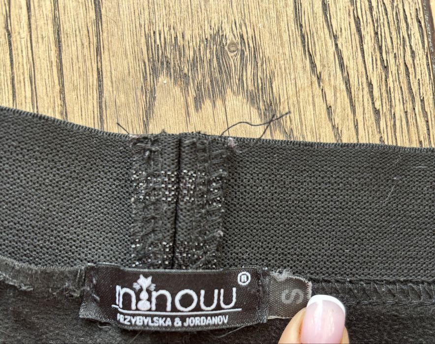 Minouu legginsy skórzane wysoki stan matowe S/36