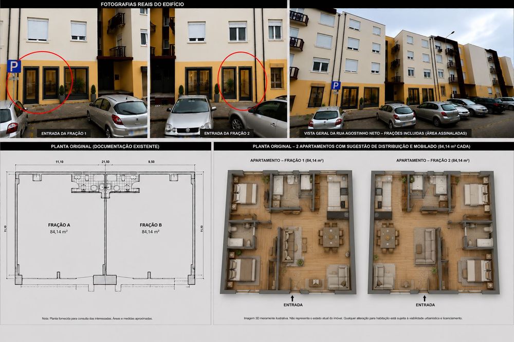 Venda | 2 Frações Comerciais | 168,28 m² | Terraços da Ponte – Sacavém
