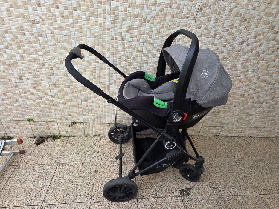 Carrinho de Bebé Infanti Start 3 em 1 – Ovo + Carrinho – Muito Bom Estado