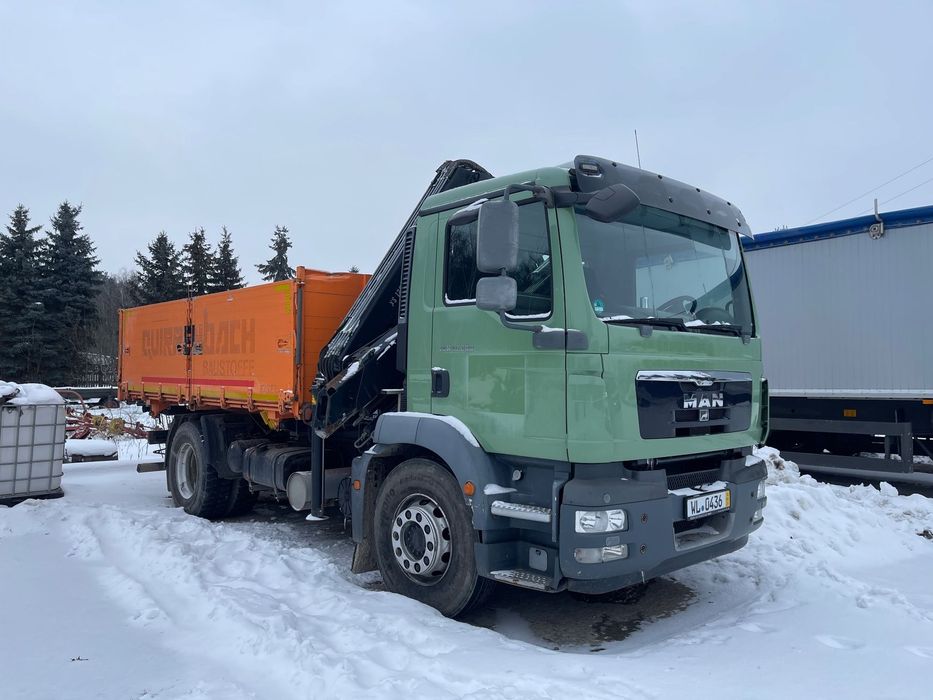 MAN TGM 18.290/HDS HIAB 122DS-3 DUO/WYWROTKA 3-STRONNA  HDS składany w „Z”