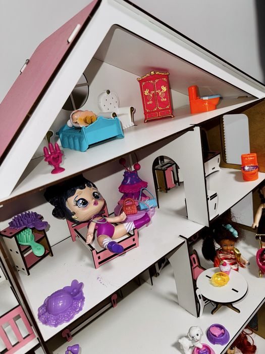 Деревʼяний ляльковий будинок великий дом для ляльок/лол/барбі