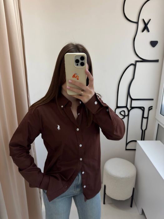 Сорочка Polo рожева, коричнева та блакитна