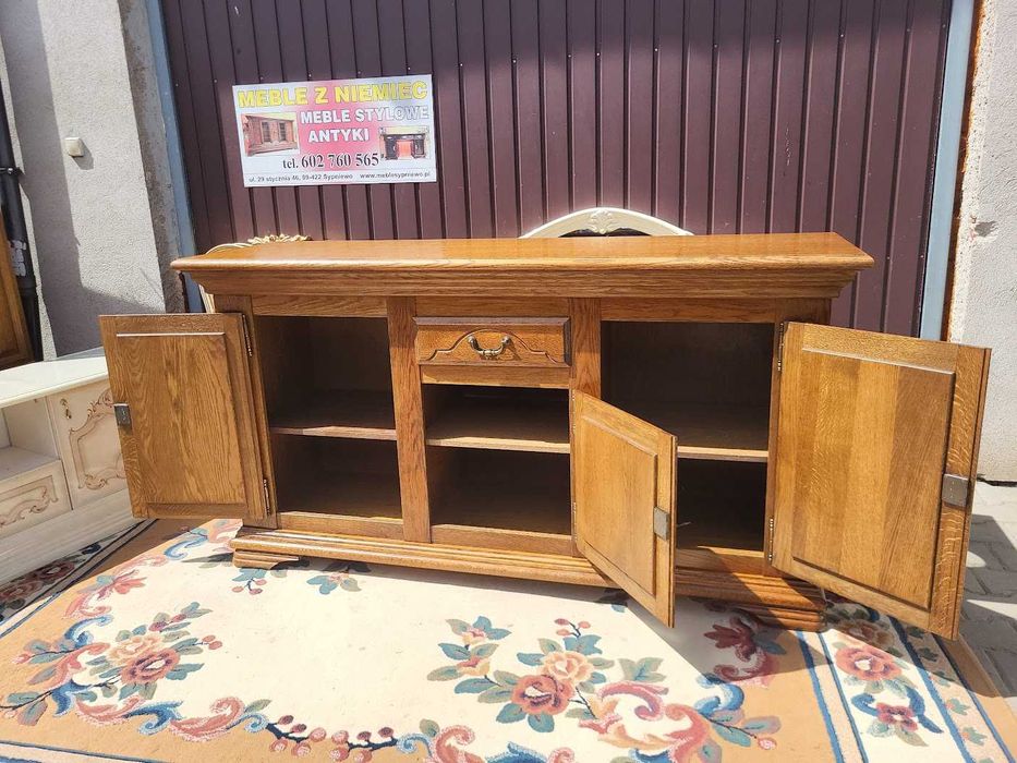 Duża komoda dębowa komoda pod telewizor lity pełny dąb ! OKAZJA