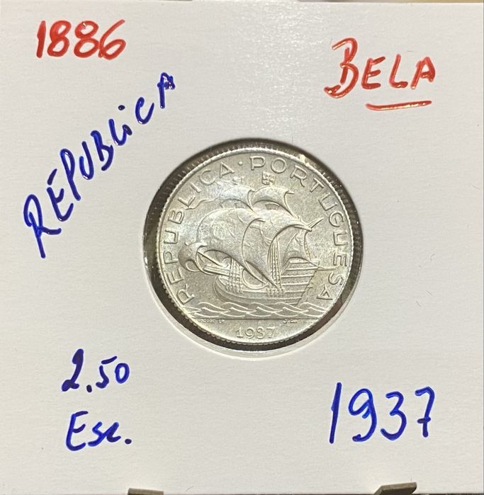 Moeda 1886 - 2$50 Escudos 1937 - RARA