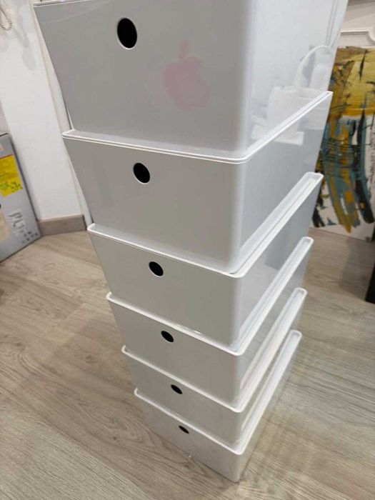 6 caixas c/ tampa para organização kuggis IKEA