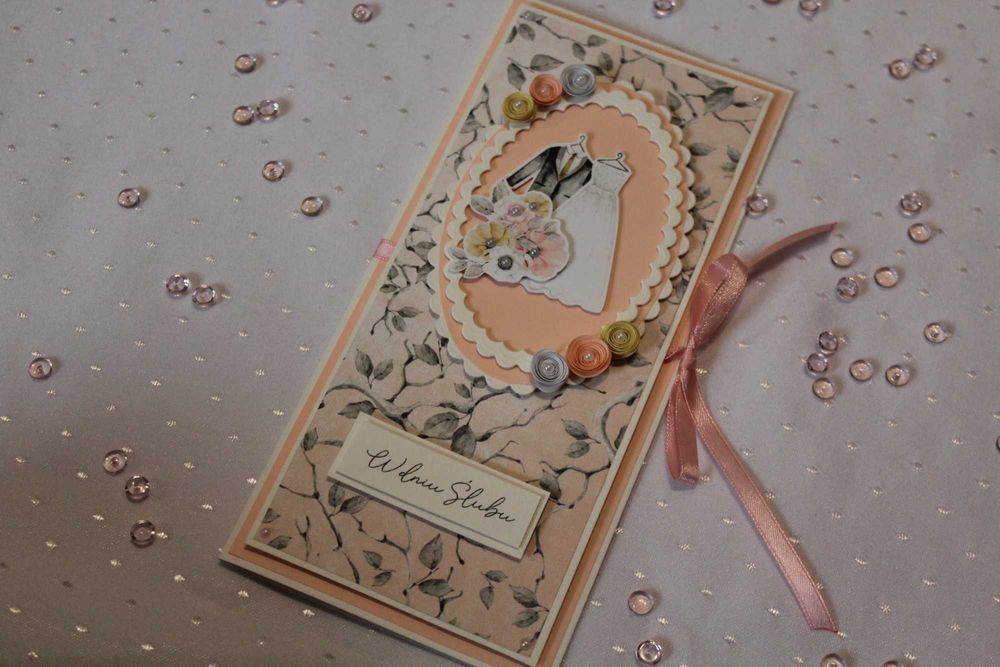 Kartka ślubna - ręcznie robiona