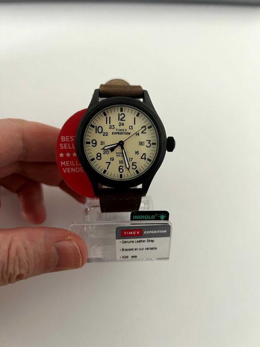 Timex Expedition Scout 40mm - чоловічий годинник з шкіряним ремінцем