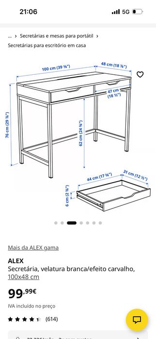 Secretaria ikea em bom estado