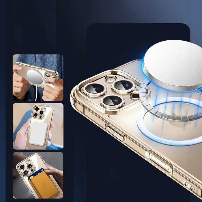 Etui Magsafe do iPhone 16 PRO Wzmacniane + Pełne Szkło Hartowane