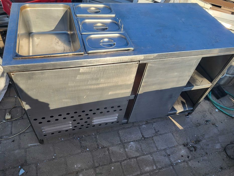 Bemar Gastronomiczny, Podgrzewacz Wodny na 3 Pojemniki GN, Stół Blat